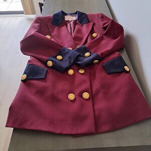 BYBLOS Gorgeous Vintage Jacket Military Style Wool Blazer Made in Italy Size 42